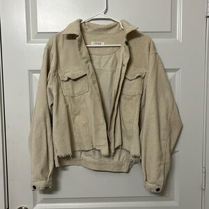 12th Tribe corduroy cream jacket; size small